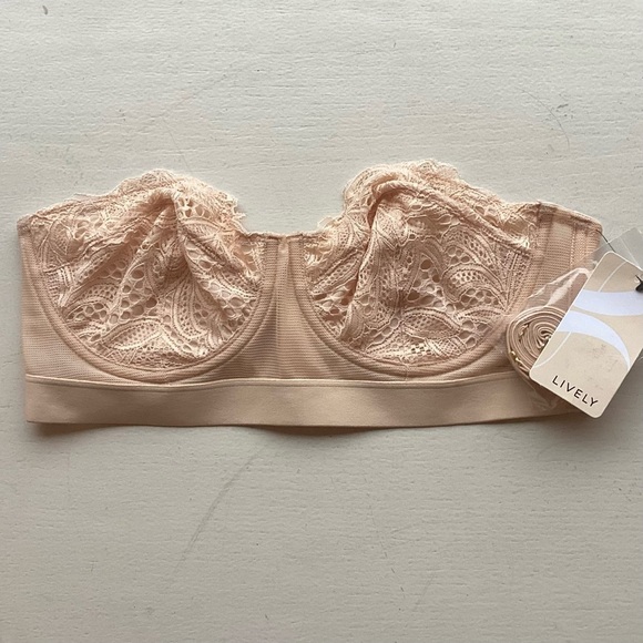 34C Lively The Lace Strapless Bra, Toasted Almond NEW‎ Style 32221 - Picture 1 of 8